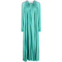 lanvin robe longue à design froncé - vert