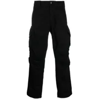 c.p. company pantalon cargo à patch logo - noir