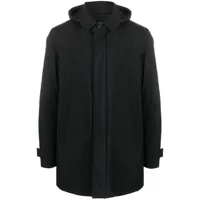 herno veste matelassée à capuche détachable - noir