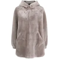 blancha manteau réversible à capuche - gris