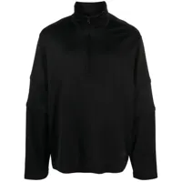 mm6 maison margiela t-shirt à col zippé - noir