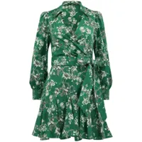 alice + olivia robe portefeuille alisa à fleurs - vert