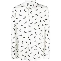 patrizia pepe chemise à imprimé plumes - blanc