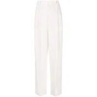 polo ralph lauren pantalon de tailleur à coupe ample - blanc