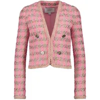 giambattista valli veste en tweed à effet métallisé - rose