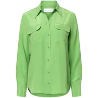 equipment chemise slim signature en soie - vert