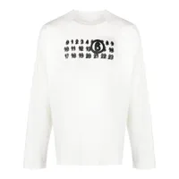 mm6 maison margiela t-shirt en coton à motif signature - blanc