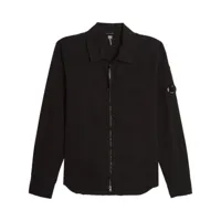 c.p. company veste zippée à détail de lentille siganture - noir