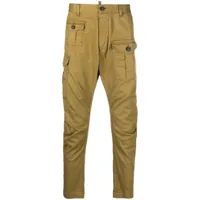 dsquared2 pantalon cargo en coton stretch à patch logo - vert