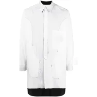 yohji yamamoto t-shirt en coton à design réversible - blanc