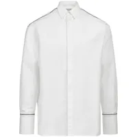 ferragamo chemise en coton à bords contrastants - blanc