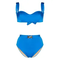 noire swimwear bikini bandeau seashell - bleu