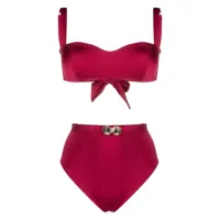 noire swimwear bikini bandeau seashell - rouge