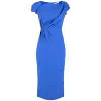 rachel gilbert robe drapée lukas à coupe mi-longue - bleu
