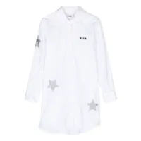 msgm kids robe-chemise à patch étoile - blanc