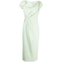 rachel gilbert robe mi-longue à design drapé - vert