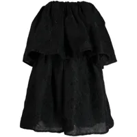 ulla johnson robe courte sans manches à fleurs en jacquard - nor noir
