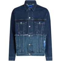 karl lagerfeld jeans veste en jean à design patchwork - bleu