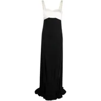 victoria beckham robe longue à design sans manches - noir