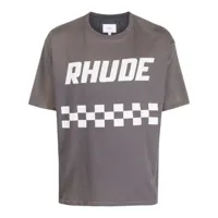 rhude t-shirt 'on the road' en coton - gris