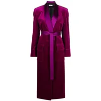 there was one robe portefeuille en velours à taille ceinturée - violet