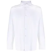fedeli chemise boutonnée à col italien - blanc
