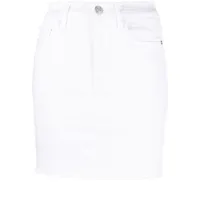 frame minijupe en jean à bords francs - blanc