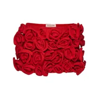valentino garavani jupe-short crepe couture à fleurs - rouge