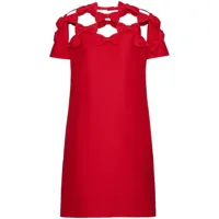 valentino garavani robe courte crepe couture à broderies - rouge