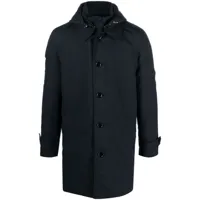 fursac manteau boutonné à capuche détachable - bleu
