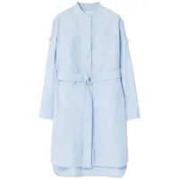 burberry robe-chemise à taille ceinturée - bleu