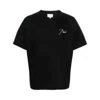 rhude t-shirt rh autograph à logo brodé - noir