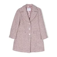 simonetta manteau en tweed à simple boutonnage - rose