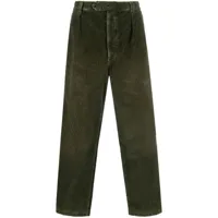 polo ralph lauren pantalon droit à patch logo en velours côtelé - vert