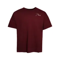 rhude t-shirt reverse à logo brodé - rouge