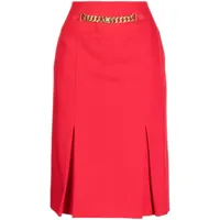 céline pre-owned jupe mi-longue à détail de chaîne (années 1990-2000) - rouge