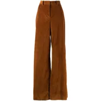 rosetta getty pantalon en velours côtelé à coupe ample - marron