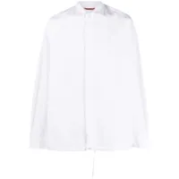 barena chemise en coton à ourlet à lien de resserrage - blanc