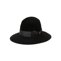 borsalino chapeau feutré à ruban grainé - noir