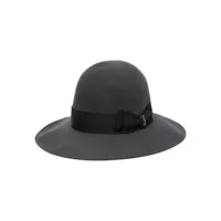 borsalino chapeau feutré à ruban grainé - gris