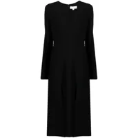 michael kors collection robe mi-longue à col v - noir
