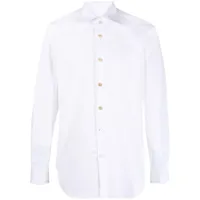 kiton chemise en coton à manches longues - blanc