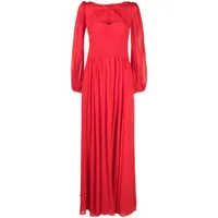giambattista valli robe longue en soie à découpes - rouge