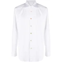 kiton chemise en coton à coupe cintrée - blanc