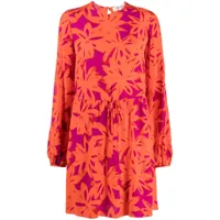 dvf diane von furstenberg robe courte sidney à fleurs - orange