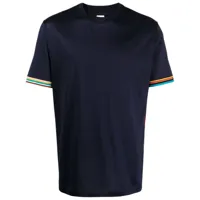 paul smith t-shirt en coton à bords rayés - bleu