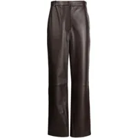 zimmermann pantalon en lin luminosity à coupe ample - marron