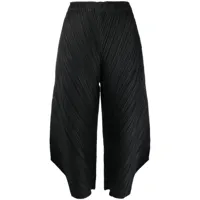 pleats please issey miyake pantalon court thicker bottoms 1 à plis - noir