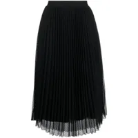 twinset jupe mi-longue à design plissé - noir