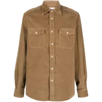 boglioli chemise en coton à boutonnière - marron